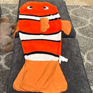 Orange Fish-Shaped Kids Blanket